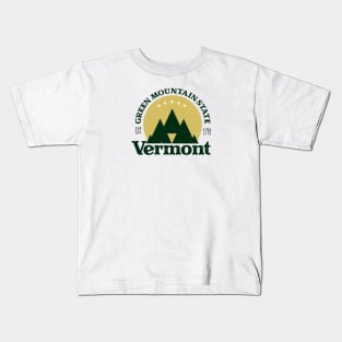 Green Mountain State,  Vermont Version 2 (Distressed) Kids T-Shirt